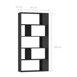 vidaXL - Boekenkast - Zwart - Bewerkt hout Discount