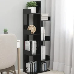 vidaXL - Boekenkast - Zwart - Bewerkt hout Discount