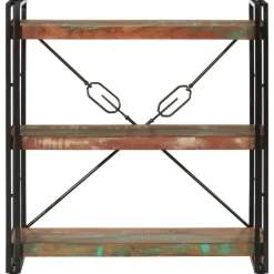 vidaXL - Boekenkast 3-laags - Multikleur - Gerecycled hout - 77 x 30 x 80 cm Discount