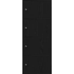 vidaXL - Boekenkast met 4 deuren voor woonkamers - Zwart - Hout - 40x24x102 cm Sale