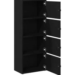 vidaXL - Boekenkast met 4 deuren voor woonkamers - Zwart - Hout - 40x24x102 cm Sale