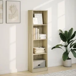 vidaXL - Boekenkast met 4 vakken - Sonoma eiken - Bewerkt hout - 40x24x143 cm Hot
