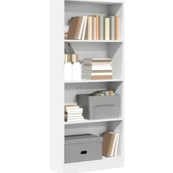 vidaXL - Boekenkast met 4 vakken voor kantoor - Wit - Hout - 60x24x143 cm New