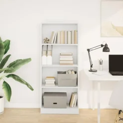 vidaXL - Boekenkast met 4 vakken voor kantoor - Wit - Hout - 60x24x143 cm New