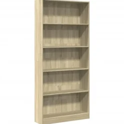 vidaXL - Boekenkast met 5 vakken - Sonoma eiken - Bewerkt hout - 80x24x176 cm Clearance