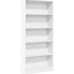 vidaXL - Boekenkast met 5 vakken - Wit - Bewerkt hout - 80x24x176 cm Discount