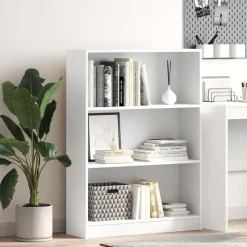 vidaXL - Boekenkast met 3 vakken - Wit - Bewerkt hout - 80x24x109 cm Best