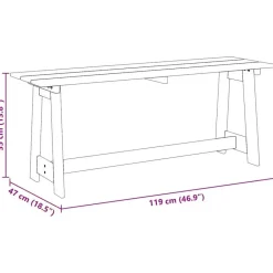 vidaXL - Buitenenbank - Naturel - Massief acaciahout - 119x35x47 cm Clearance