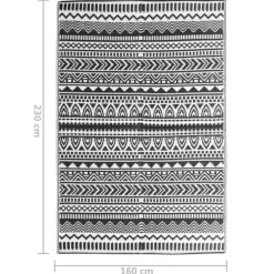 vidaXL - Buitenkleed - Zwart - Polypropyleen - 160 x 230 cm Clearance