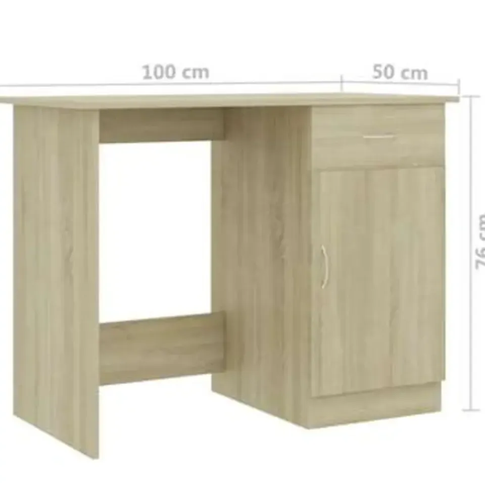 vidaXL - Bureau - Bruin - Bewerkt hout Sale