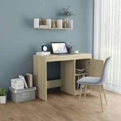 vidaXL - Bureau - Bruin - Bewerkt hout