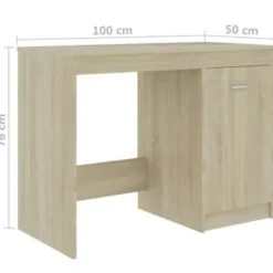 vidaXL - Bureau - Bruin - Bewerkt hout