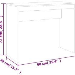 vidaXL - Bureau - Bruin - Bewerkt hout Outlet
