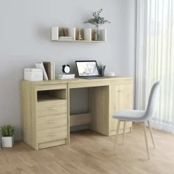 vidaXL - Bureau - Bruin - Bewerkt hout Outlet