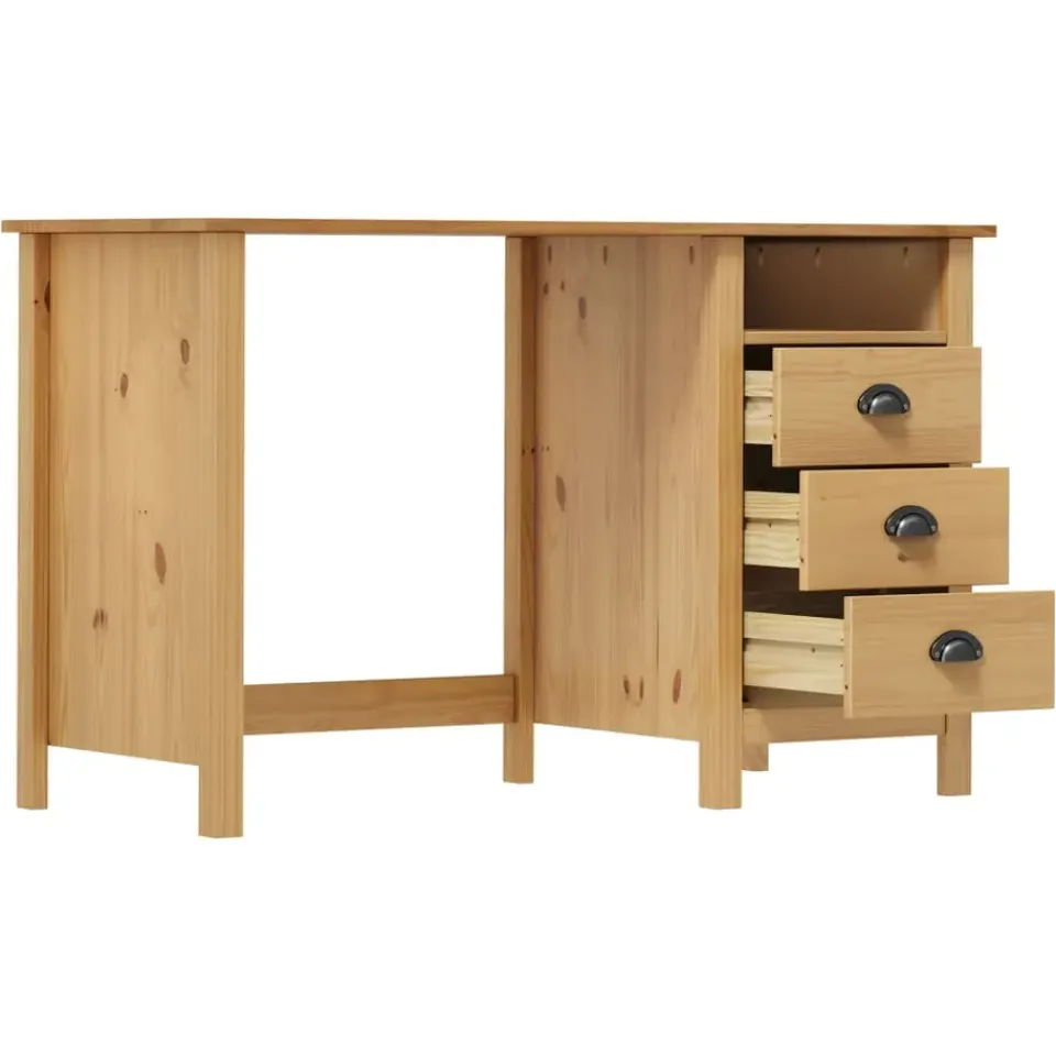 vidaXL - Bureau - Bruin - Grenenhout - 120 x 50 x 74 cm Sale