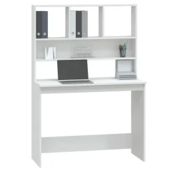 vidaXL - Bureau - Wit - Bewerkt hout Discount