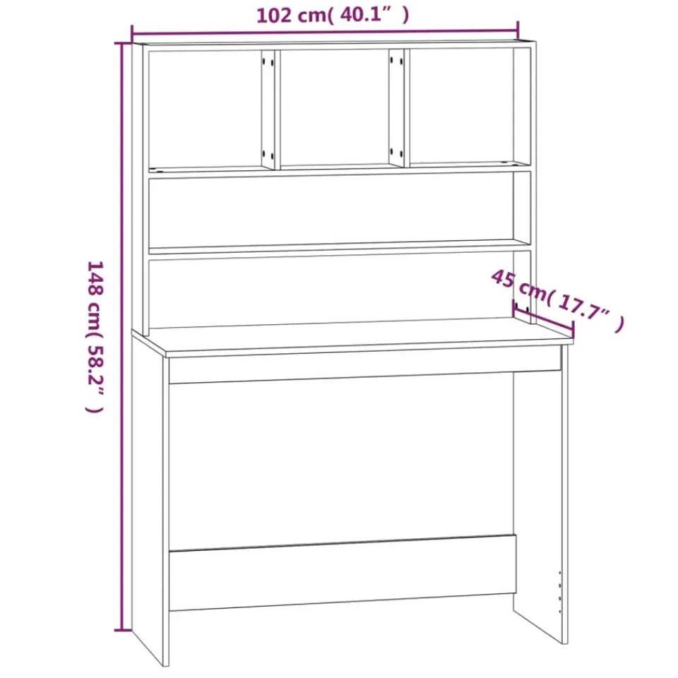 vidaXL - Bureau - Wit - Bewerkt hout Discount