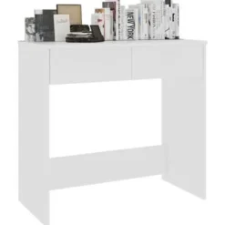 vidaXL - Bureau - Wit - Bewerkt hout New