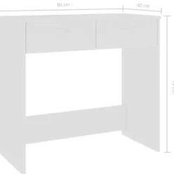 vidaXL - Bureau - Wit - Bewerkt hout New