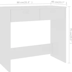 vidaXL - Bureau - Wit - Bewerkt hout New