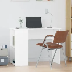 vidaXL - Bureau - Wit - Bewerkt hout Best