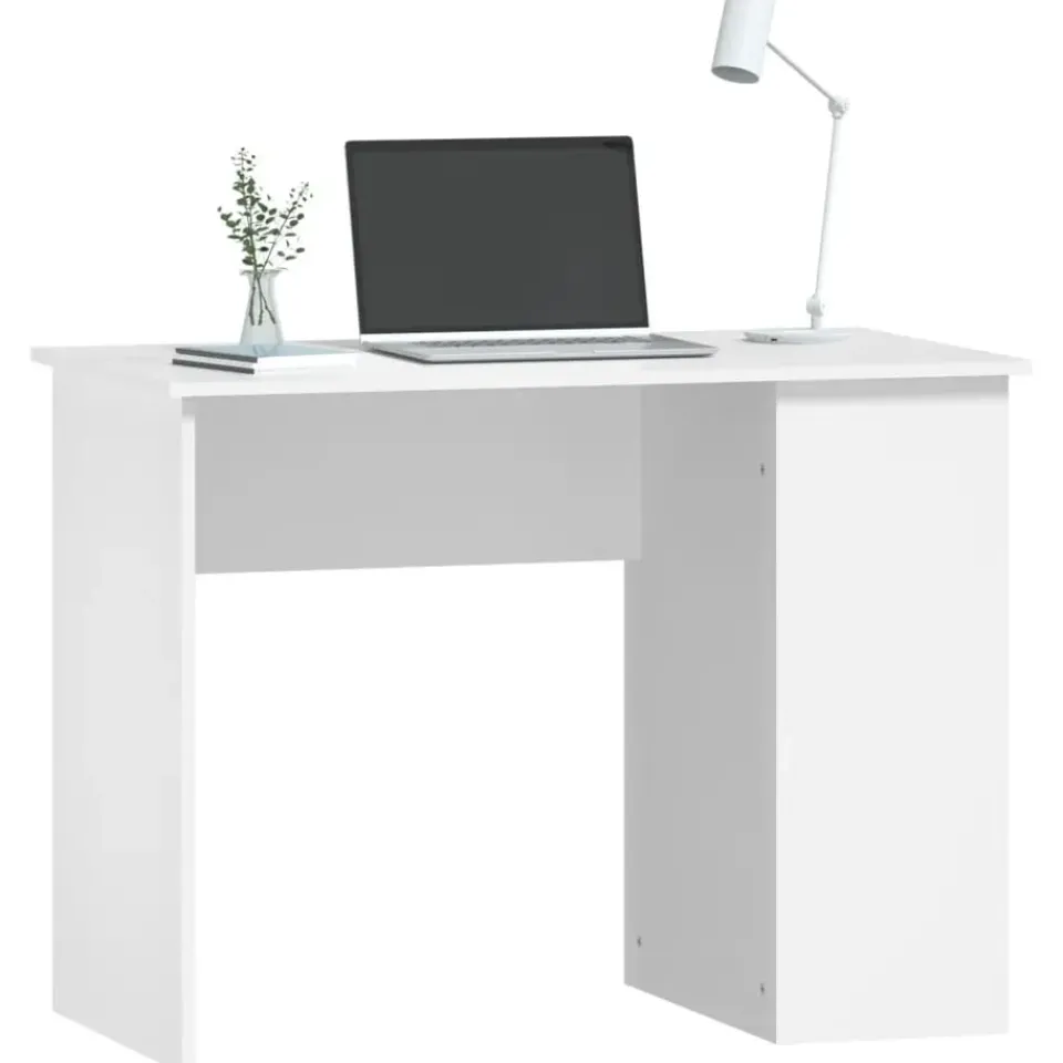 vidaXL - Bureau - Wit - Bewerkt hout Best