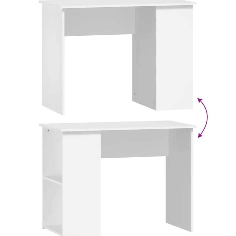 vidaXL - Bureau - Wit - Bewerkt hout Best