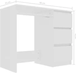 vidaXL - Bureau - Wit - Bewerkt hout Clearance