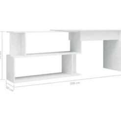 vidaXL - Bureau - Wit - Bewerkt hout Hot