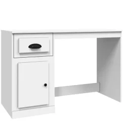 vidaXL - Bureau - Wit - Bewerkt hout Outlet