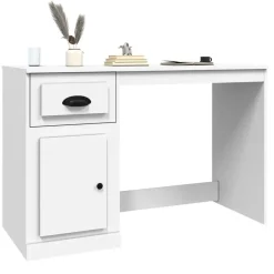 vidaXL - Bureau - Wit - Bewerkt hout Outlet
