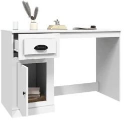 vidaXL - Bureau - Wit - Bewerkt hout Outlet