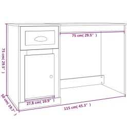 vidaXL - Bureau - Wit - Bewerkt hout Outlet