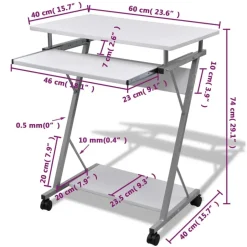 vidaXL - Bureau - Wit - MDF Online