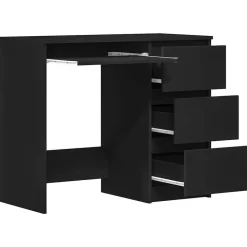 vidaXL - Bureau - Zwart - Bewerkt hout