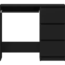vidaXL - Bureau - Zwart - Bewerkt hout