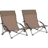 vidaXL - Campingstoel - Taupe - Stof - 2 stuks New