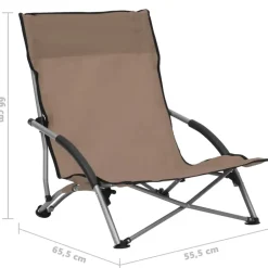 vidaXL - Campingstoel - Taupe - Stof - 2 stuks New