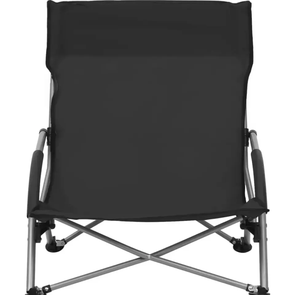 vidaXL - Campingstoel - Zwart - Stof - 2 stuks Online