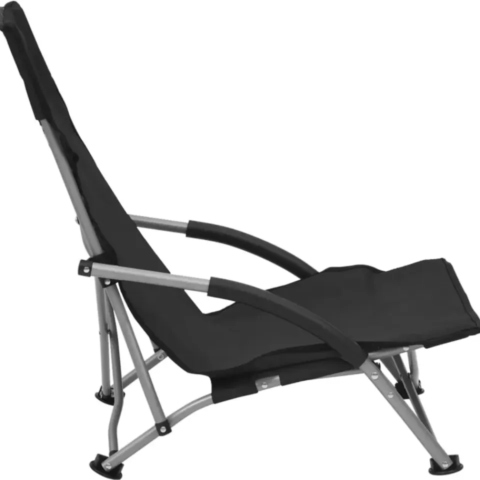 vidaXL - Campingstoel - Zwart - Stof - 2 stuks Online