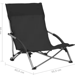vidaXL - Campingstoel - Zwart - Stof - 2 stuks Online