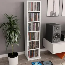 vidaXL - Cd-kast - Wit - Bewerkt hout Online