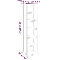vidaXL - Cd-kast - Wit - Bewerkt hout Online