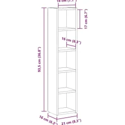 vidaXL - Cd-kast - Zwart - Bewerkt hout - 2 stuks Hot