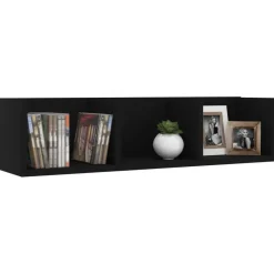 vidaXL - Cd-rek - Zwart - Bewerkt hout Outlet
