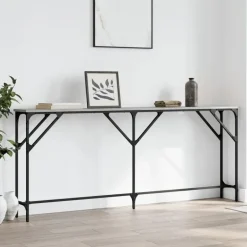 vidaXL - Consoletafel - Grijs sonoma eiken - Bewerkt hout - 180x23x75 cm Outlet