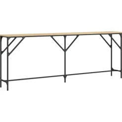 vidaXL - Consoletafel - Sonoma eiken - Bewerkt hout - 200x29x75 cm New