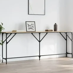 vidaXL - Consoletafel - Sonoma eiken - Bewerkt hout - 200x29x75 cm New