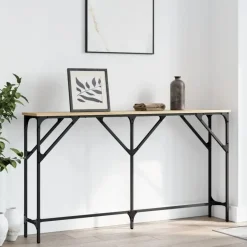 vidaXL - Consoletafel - Sonoma eiken - Bewerkt hout - 140x23x75 cm Sale