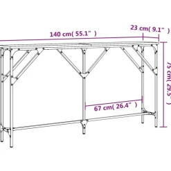 vidaXL - Consoletafel - Sonoma eiken - Bewerkt hout - 140x23x75 cm Sale